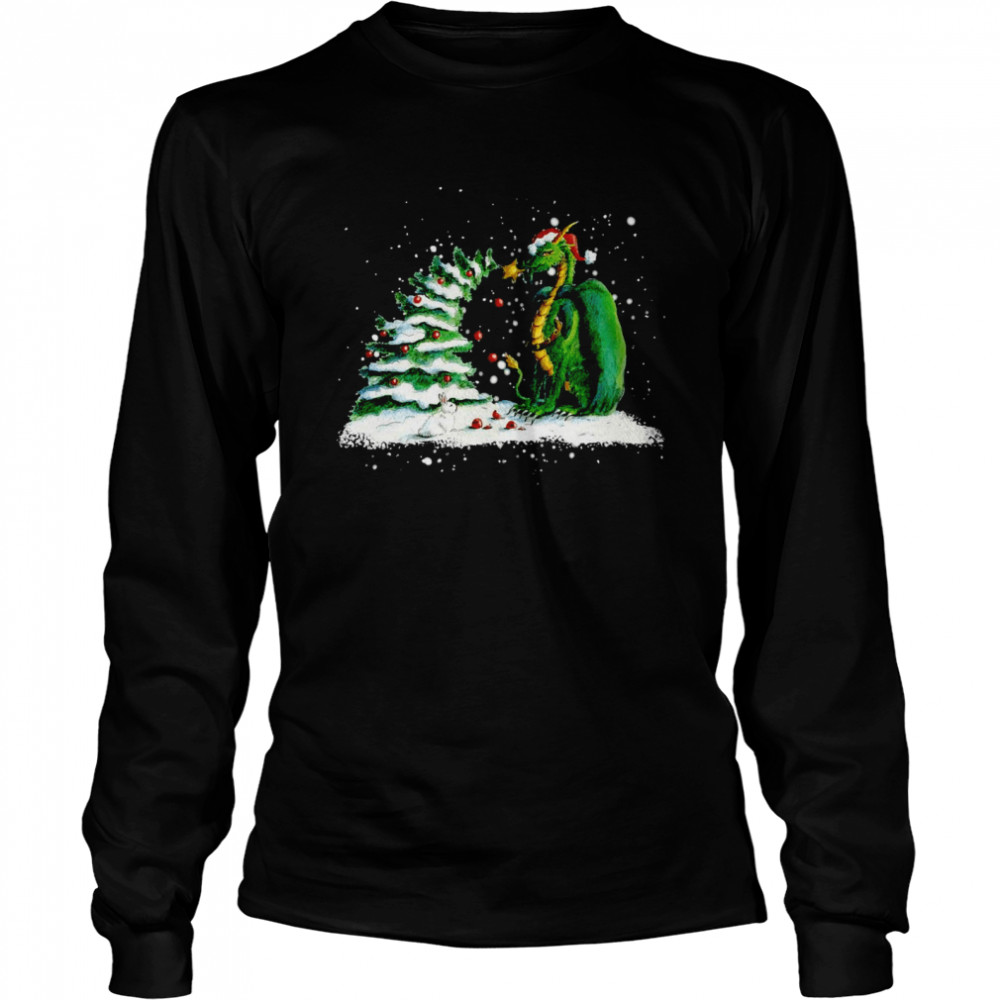 Dragon Play With Tree Christmas Sweater T Shirt Long Sleeved T Shirt
