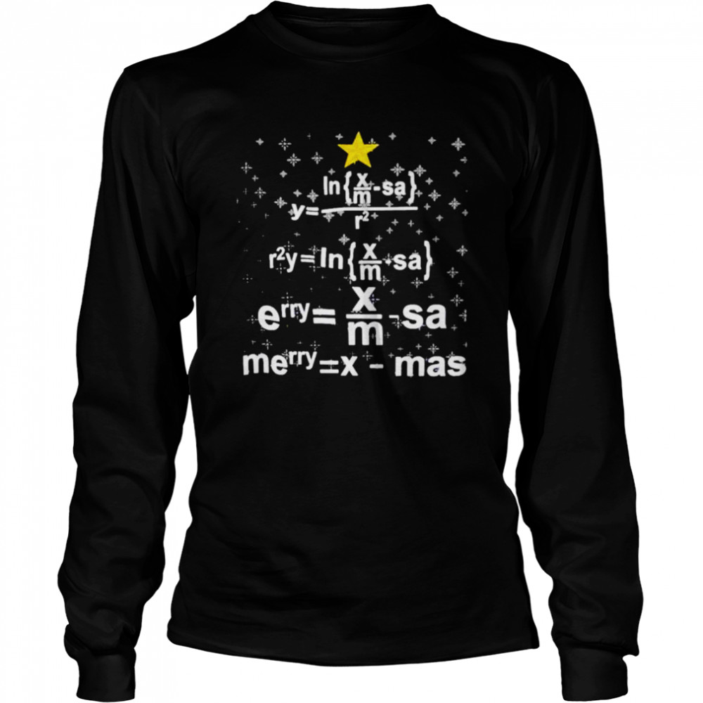 Math Teacher Christmas Tree shirt Long Sleeved T-shirt