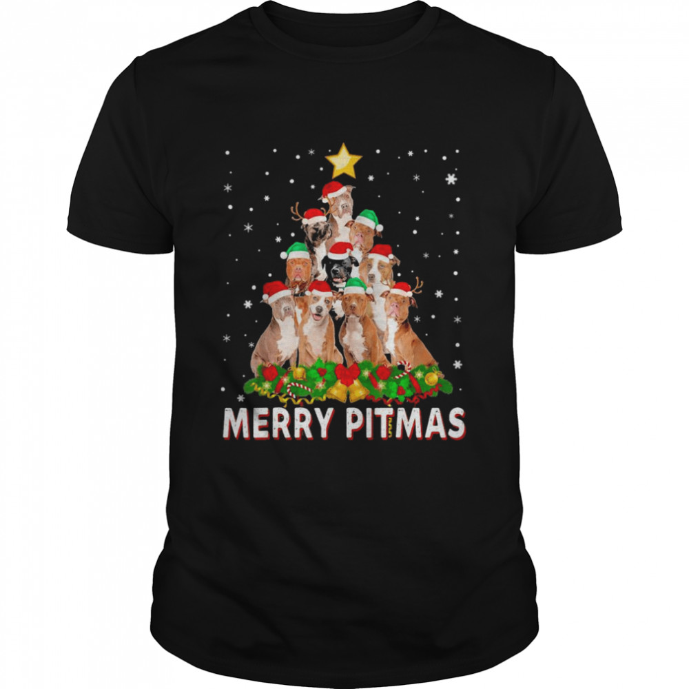Merry Pitmas Pitbull Dog Ugly Christmas shirt Classic Men's T-shirt