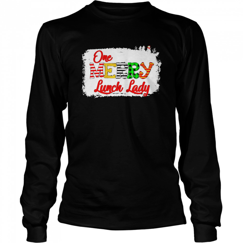 One Merry Lunch Lady Lover Christmas Pajama  Long Sleeved T-Shirt