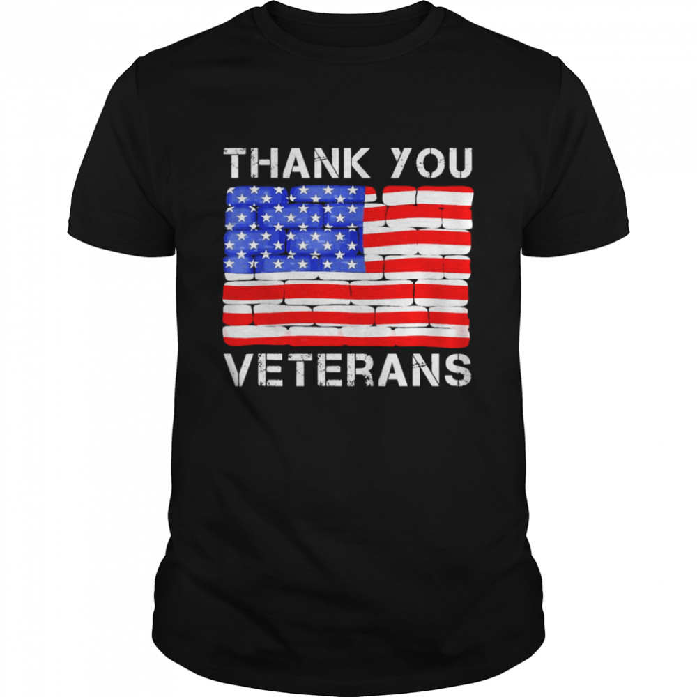 Thank you veterans veteran day american flag  Classic Men's T-shirt