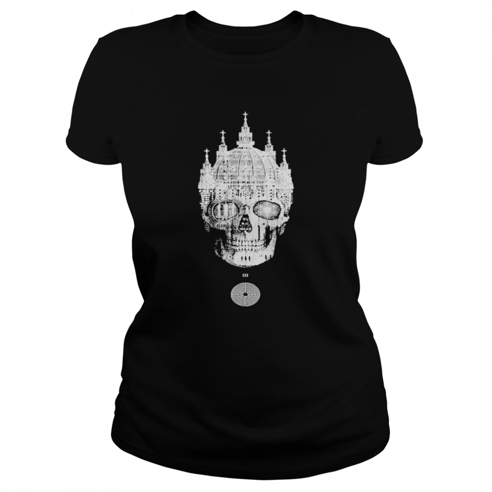 The King Skull And Crown Memento Mori Occult Sacred Geometry  Classic Women'S T-Shirt