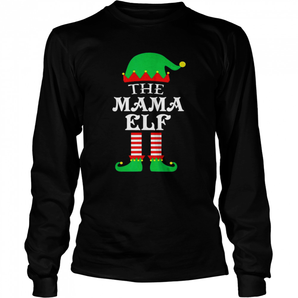 The Mama Elf Christmas Pajama Long Sleeved T Shirt