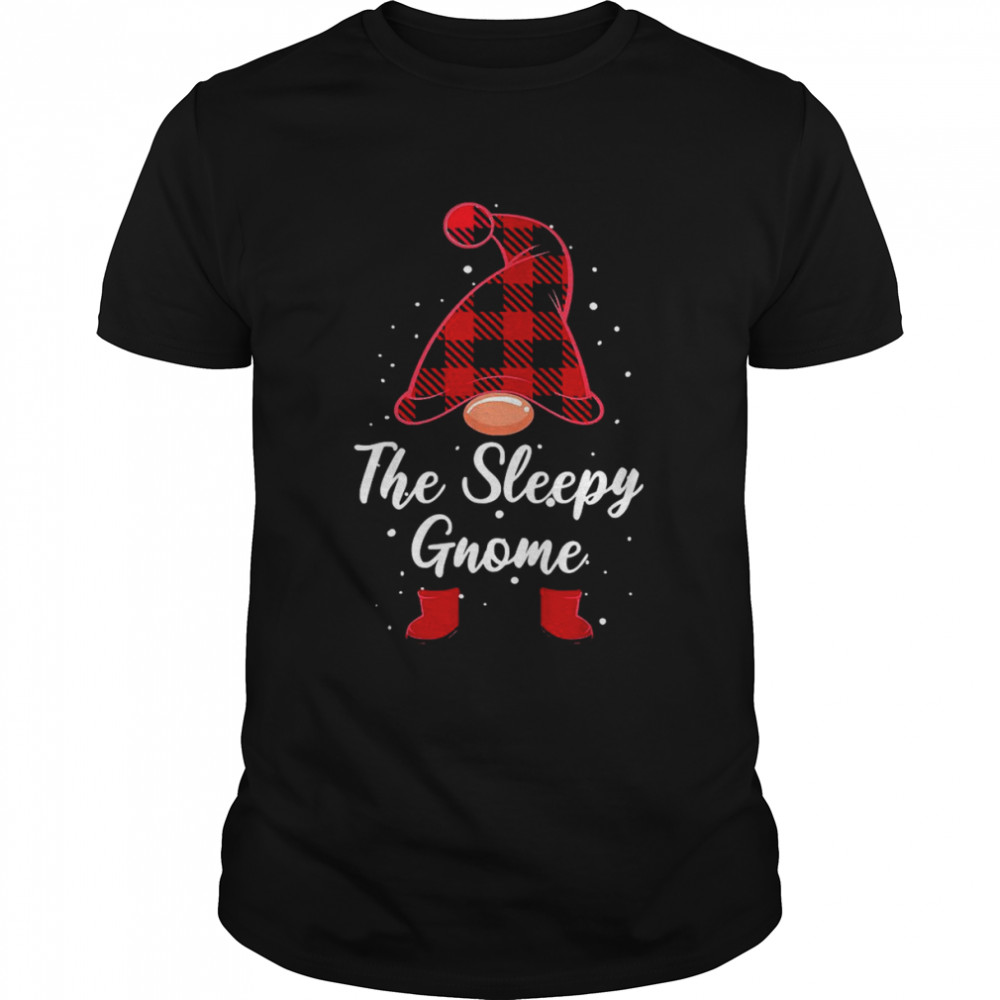 The Sleepy Gnome Buffalo Plaid Xmas Pajamas Matching Family  Classic Men's T-shirt