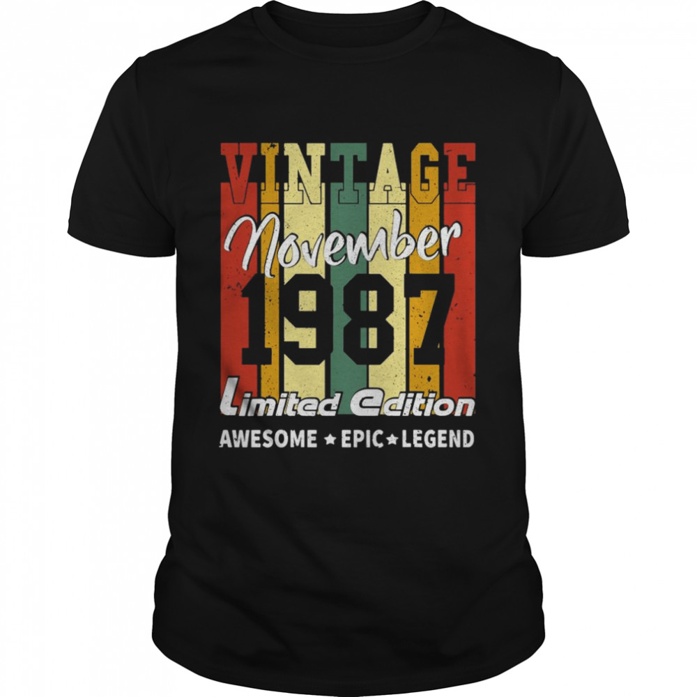 Vintage Limited Edition Birthday Decoration November 1987  Classic Men's T-shirt