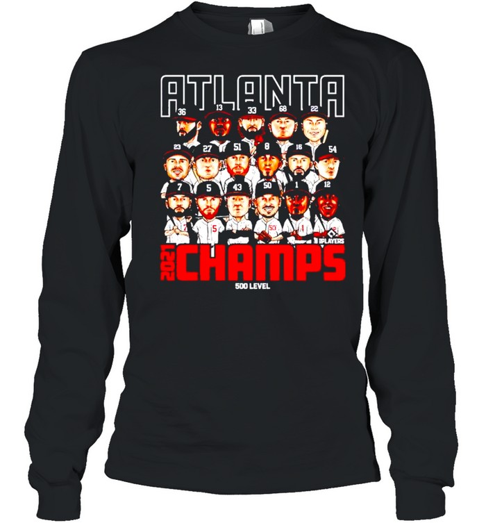 Atlanta Braves 2021 Champs Players Chibi Shirt Long Sleeved T Shirt