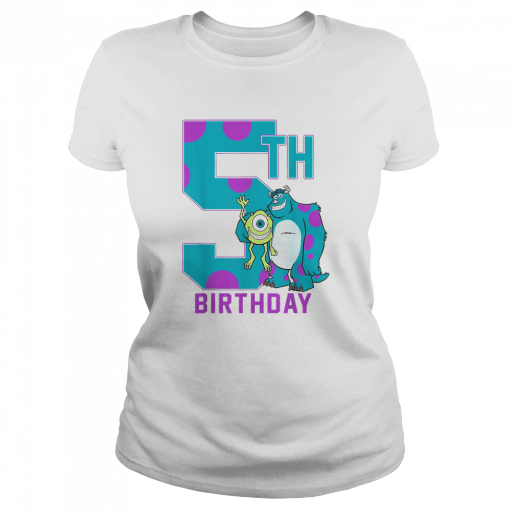 Disney Pixar Monsters Inc Mike & Sully Happy 5Th Birthday  Classic Women'S T-Shirt