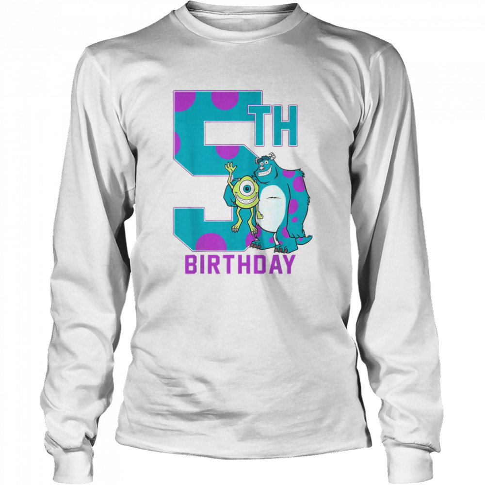 Disney Pixar Monsters Inc Mike & Sully Happy 5Th Birthday  Long Sleeved T-Shirt