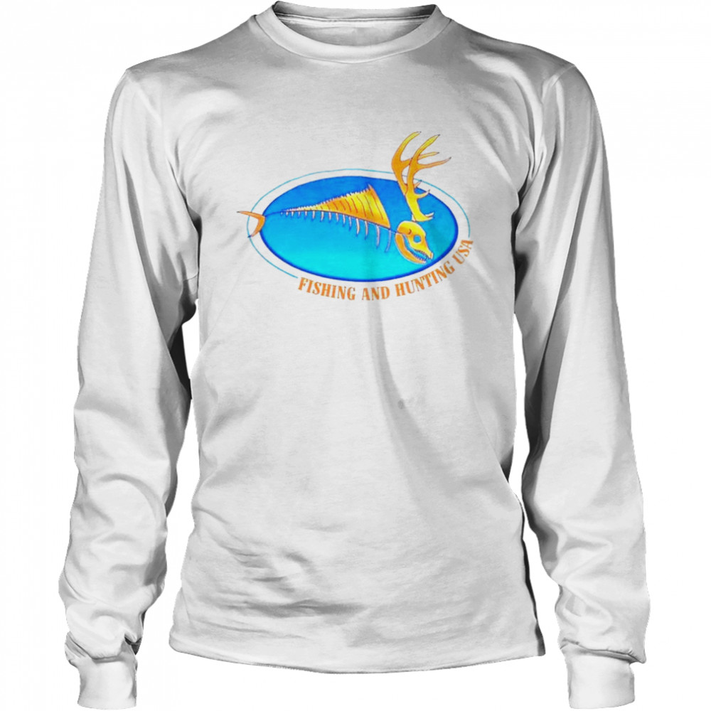Fishing And Hunting Usa Logo Shirt Long Sleeved T Shirt
