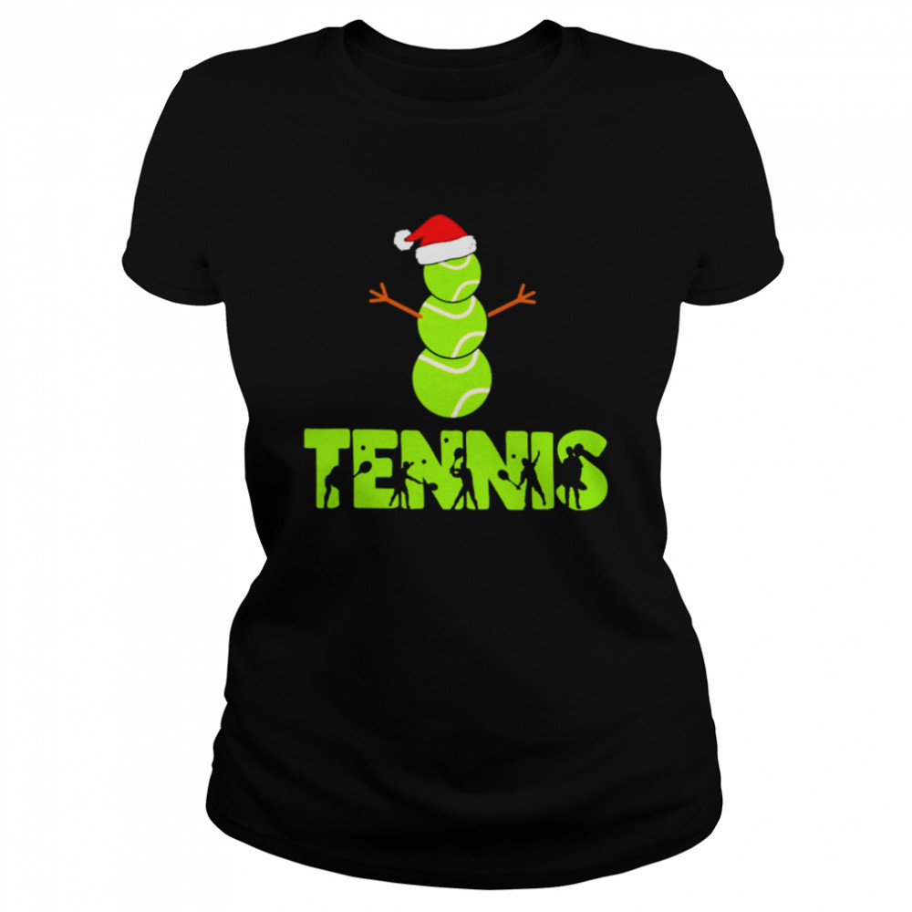 Tennis Snowman Christmas T-Shirt Classic Women'S T-Shirt