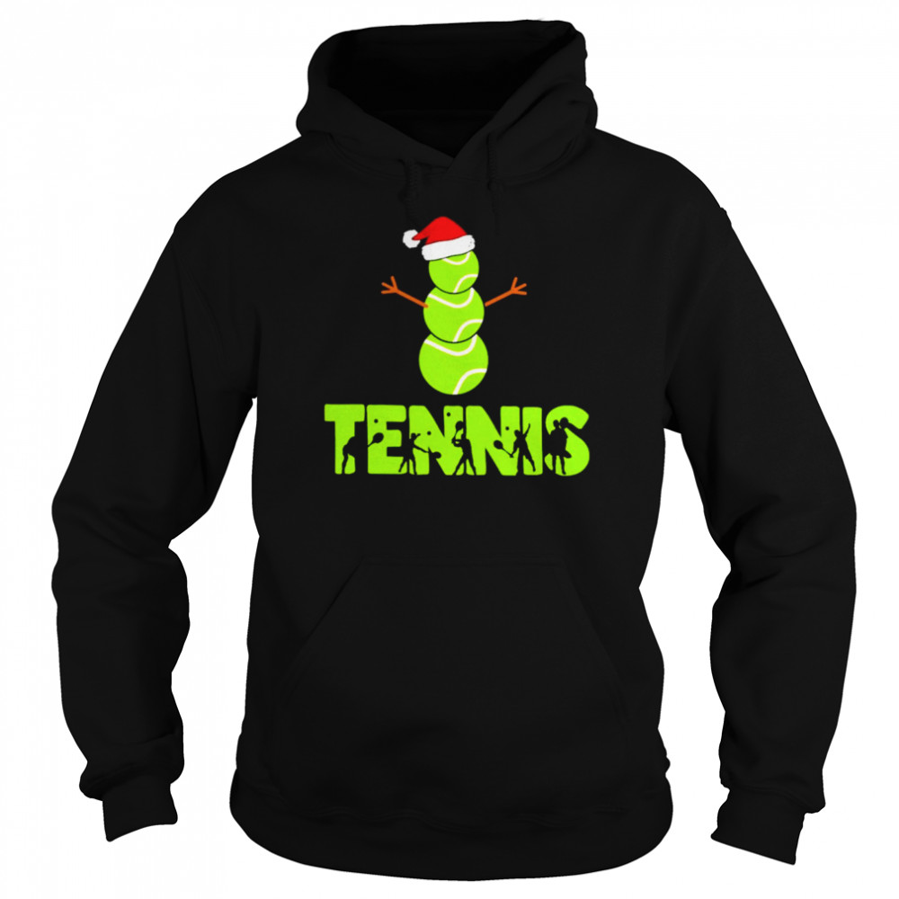 Tennis Snowman Christmas T Shirt Unisex Hoodie