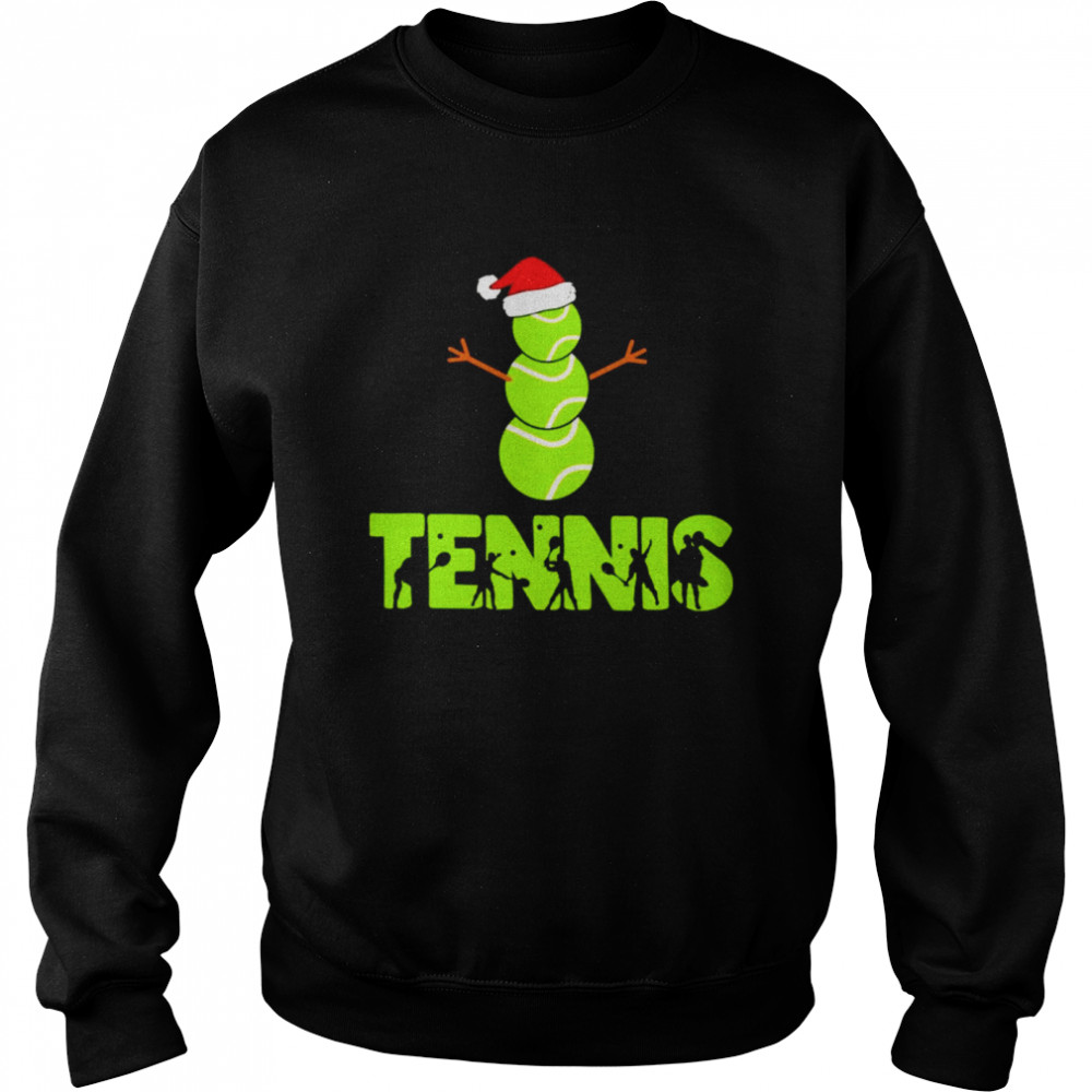 Tennis Snowman Christmas T Shirt Unisex Sweatshirt