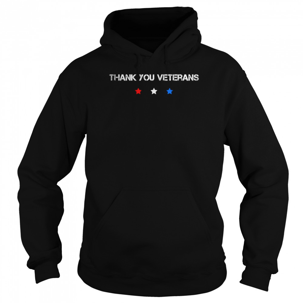 Thank You Veterans Army American Flag Patriotic Veteran Day T- Unisex Hoodie