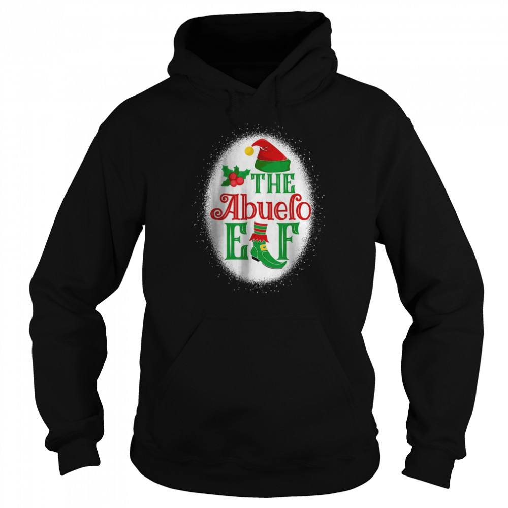 The Abuelo Elf Matching Family Christmas Elf Bleached T Unisex Hoodie