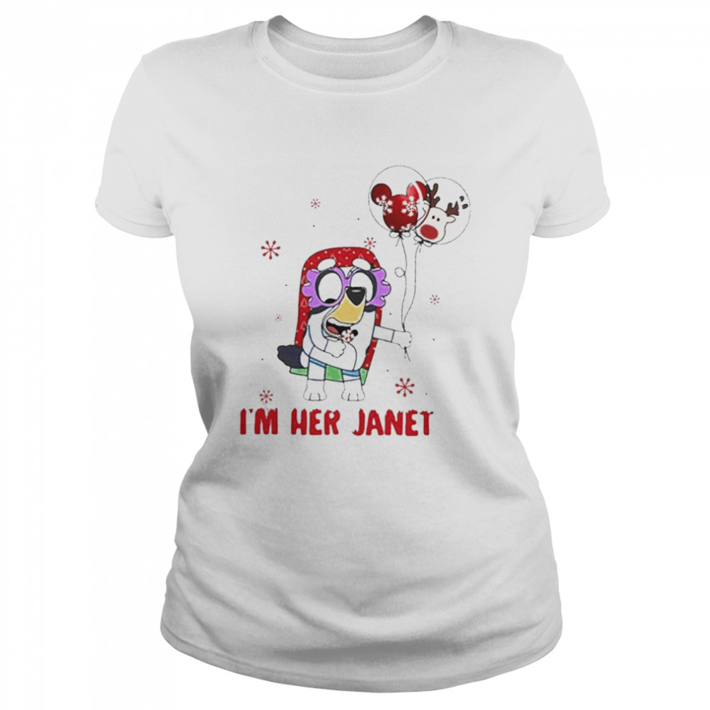 Bluey Balloon Mickey Mouse Reindeer I’m Her Janet Christmas  Classic Women'S T-Shirt