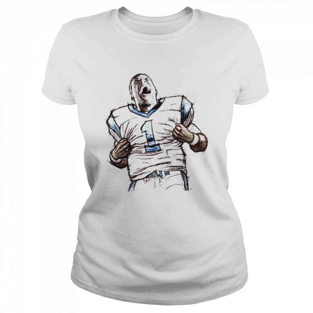 Cam Newton Carolina Panthers Sketch Shirt Classic Womens T Shirt