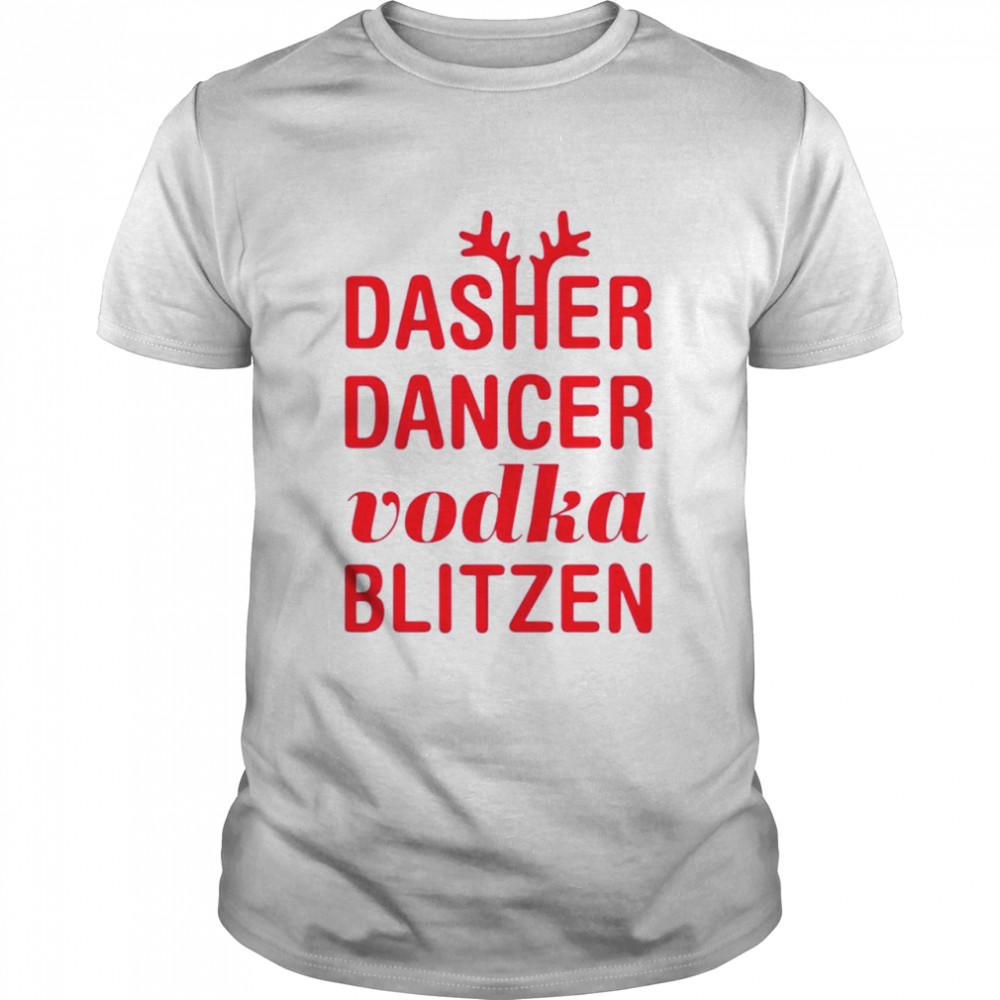 Dasher dancer vodka blitzen Christmas shirt Classic Men's T-shirt