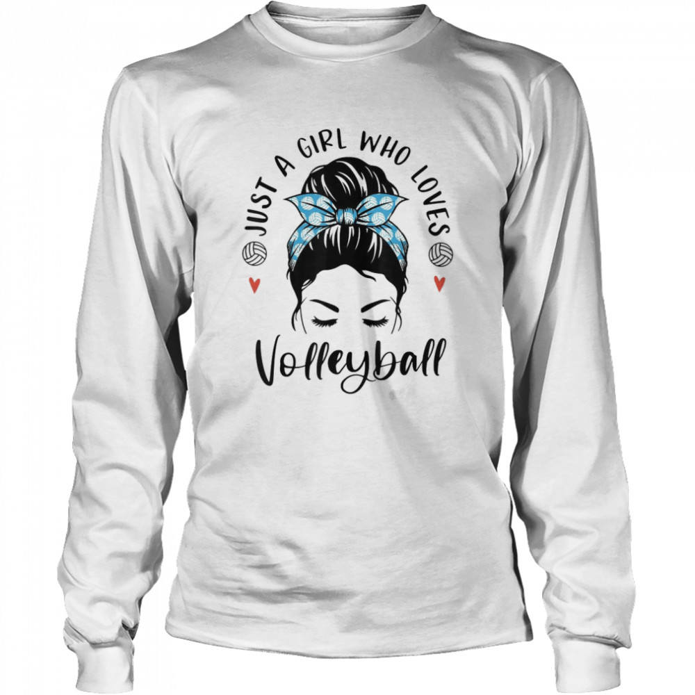 Just A Girl Who Loves Volleyball Girls T Long Sleeved T Shirt