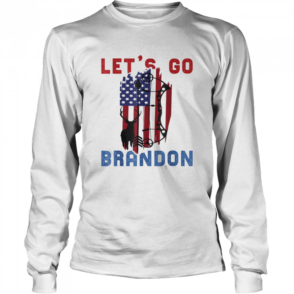 Let’s Go 2024 Brandon Arrow Flag And Deer Christmas T- Long Sleeved T-shirt