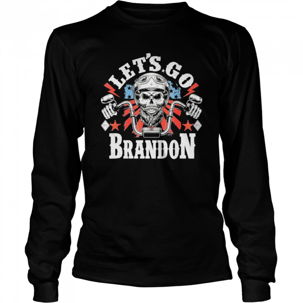 Let’s Go Branson Brandon American Biker Usa Flag T- Long Sleeved T-Shirt