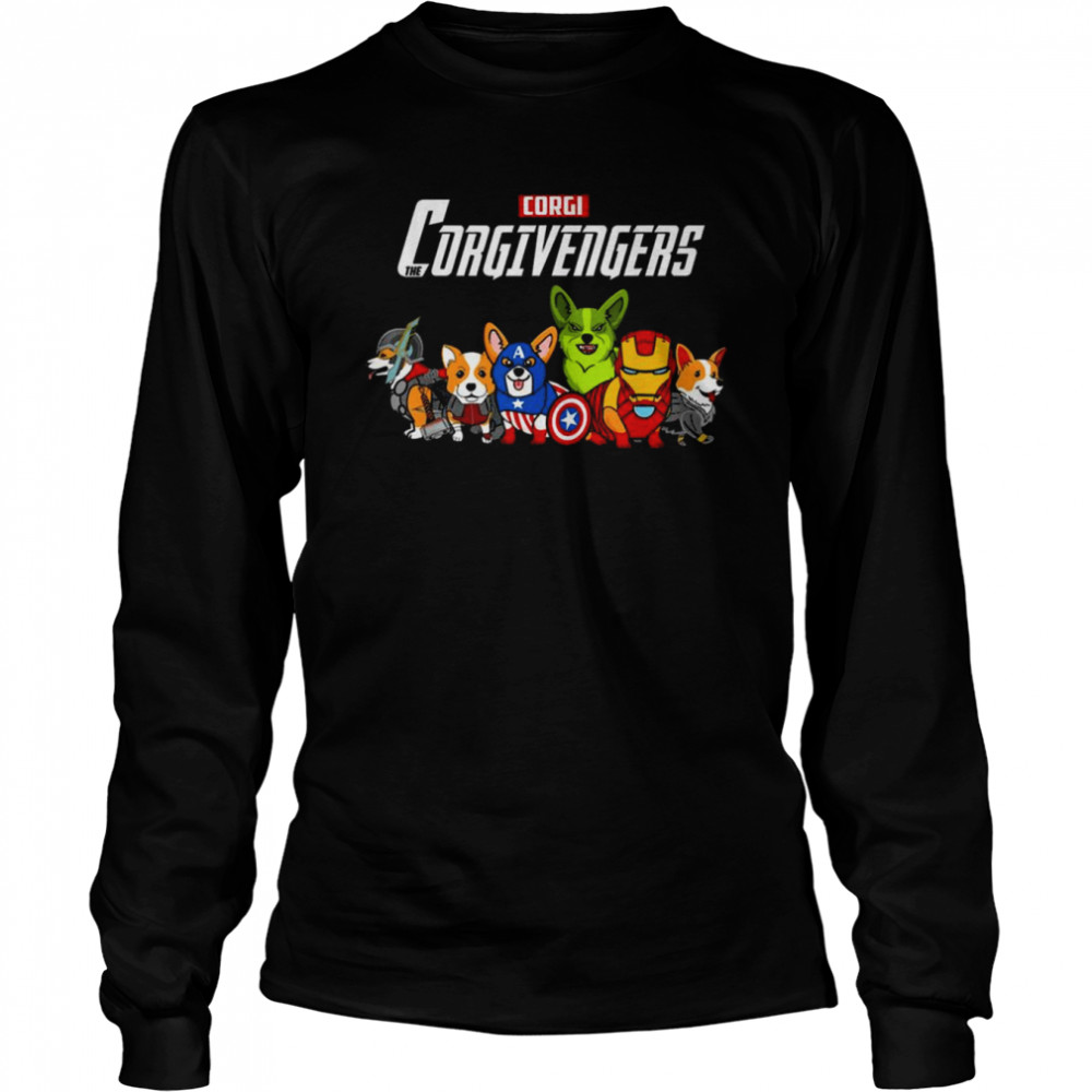 Marvel Avengers Corgi Dog The Corgivengers 2021 Tee Long Sleeved T Shirt