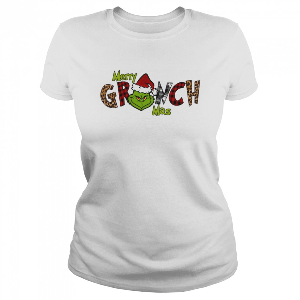 Merry Grinchmas Leopard Christmas  Classic Women's T-shirt