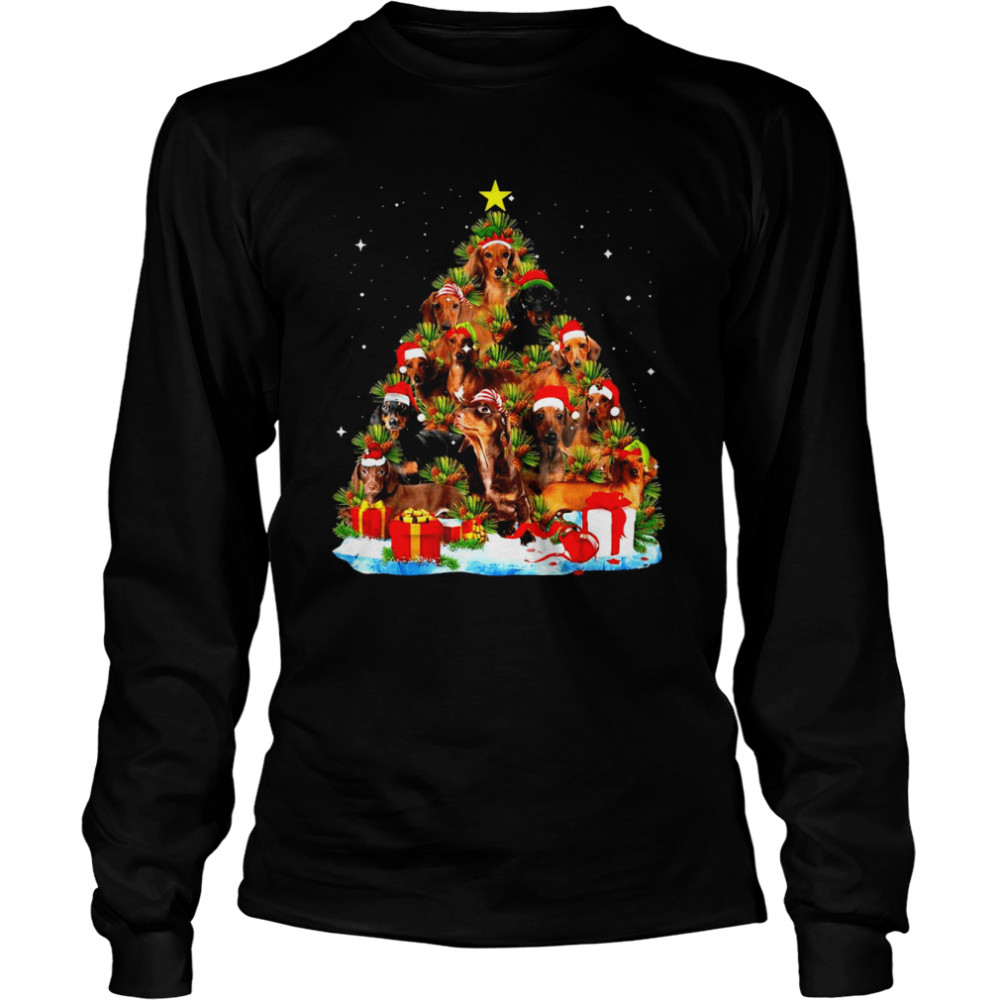 Nice Dachshund Make Christmas Tree Sweater  Long Sleeved T-Shirt