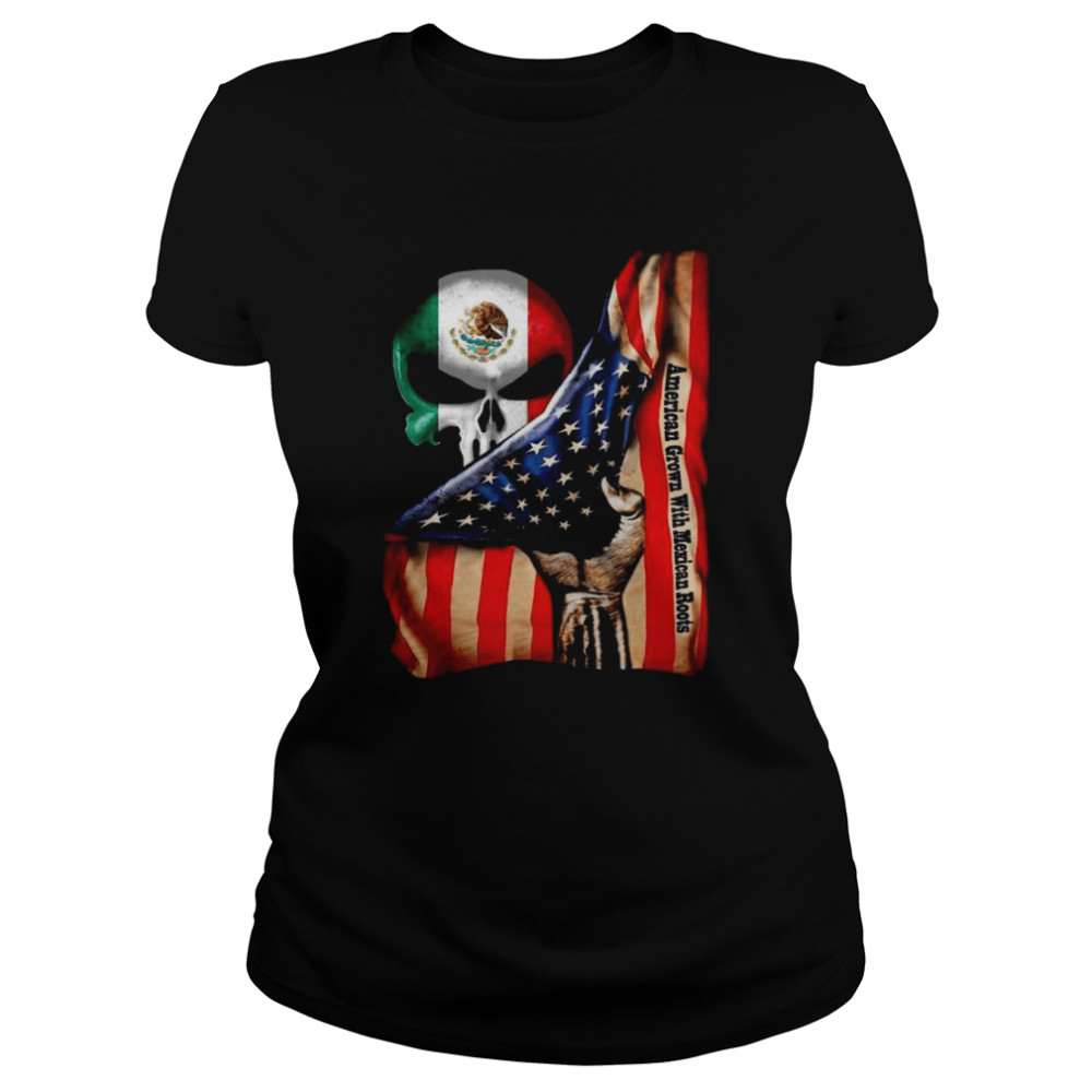Official Skull American Grown With Mexican Roots 2021  Classic Women'S T-Shirt