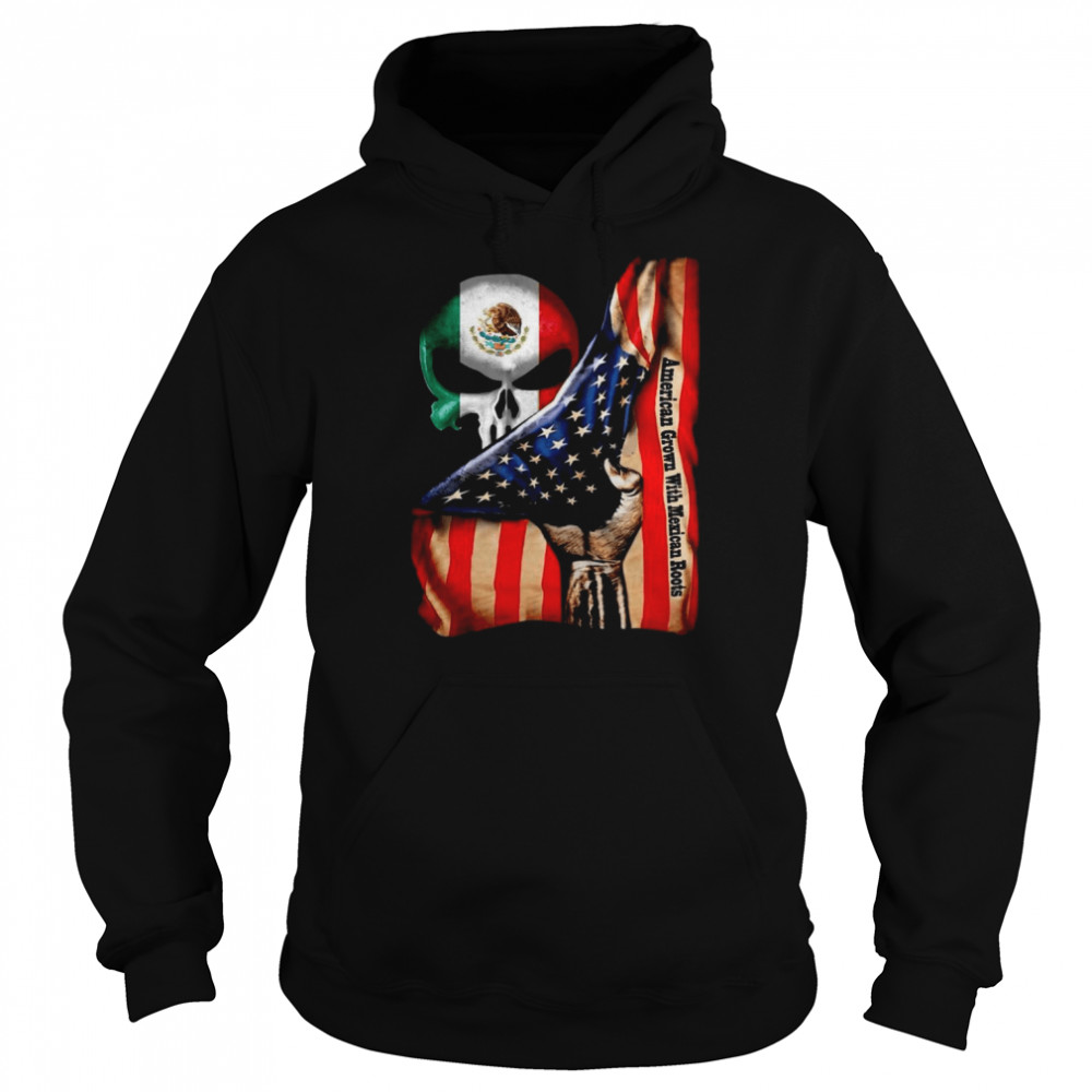 Official Skull American Grown With Mexican Roots 2021  Unisex Hoodie