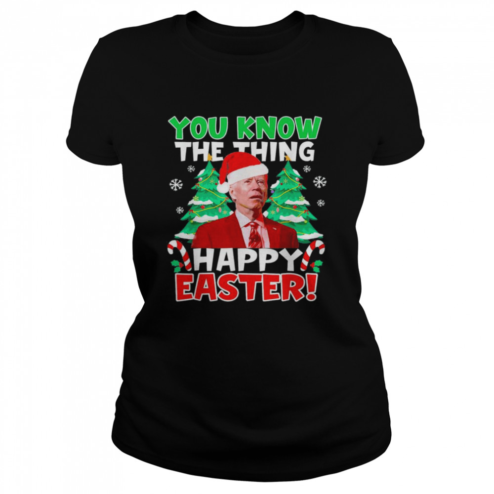 President Joe Biden Santa Hat Happy Easter T Classic Womens T Shirt