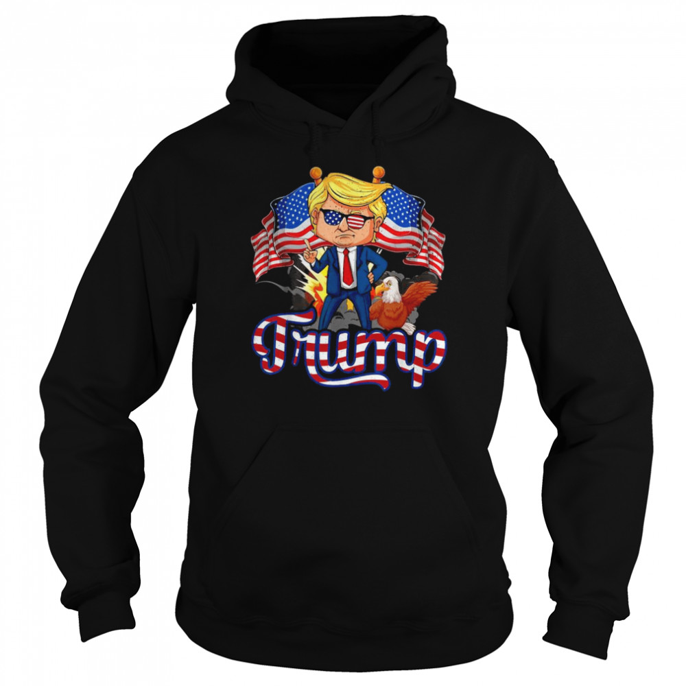 Pro Trump And Eagle American Flag Shirt Unisex Hoodie