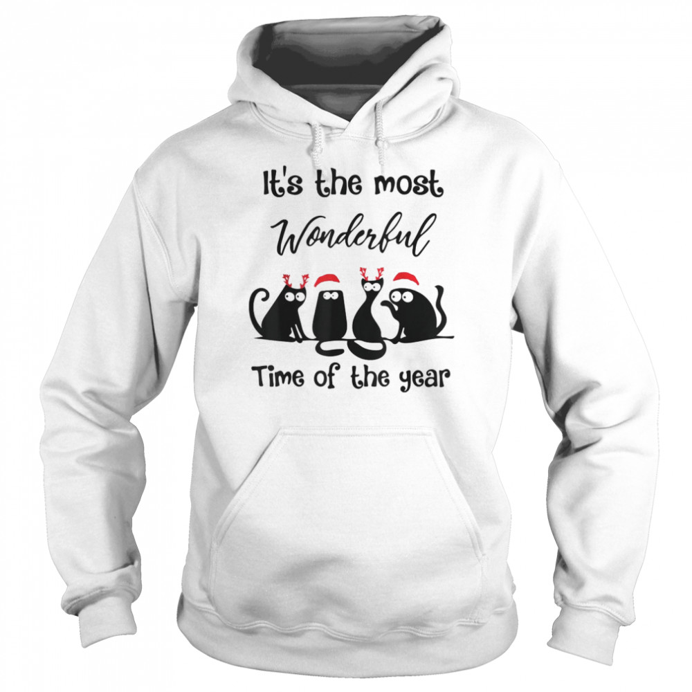 Santa Cat Its The Most Wonderful Time Of The Year Chirstmas Shirt Unisex Hoodie