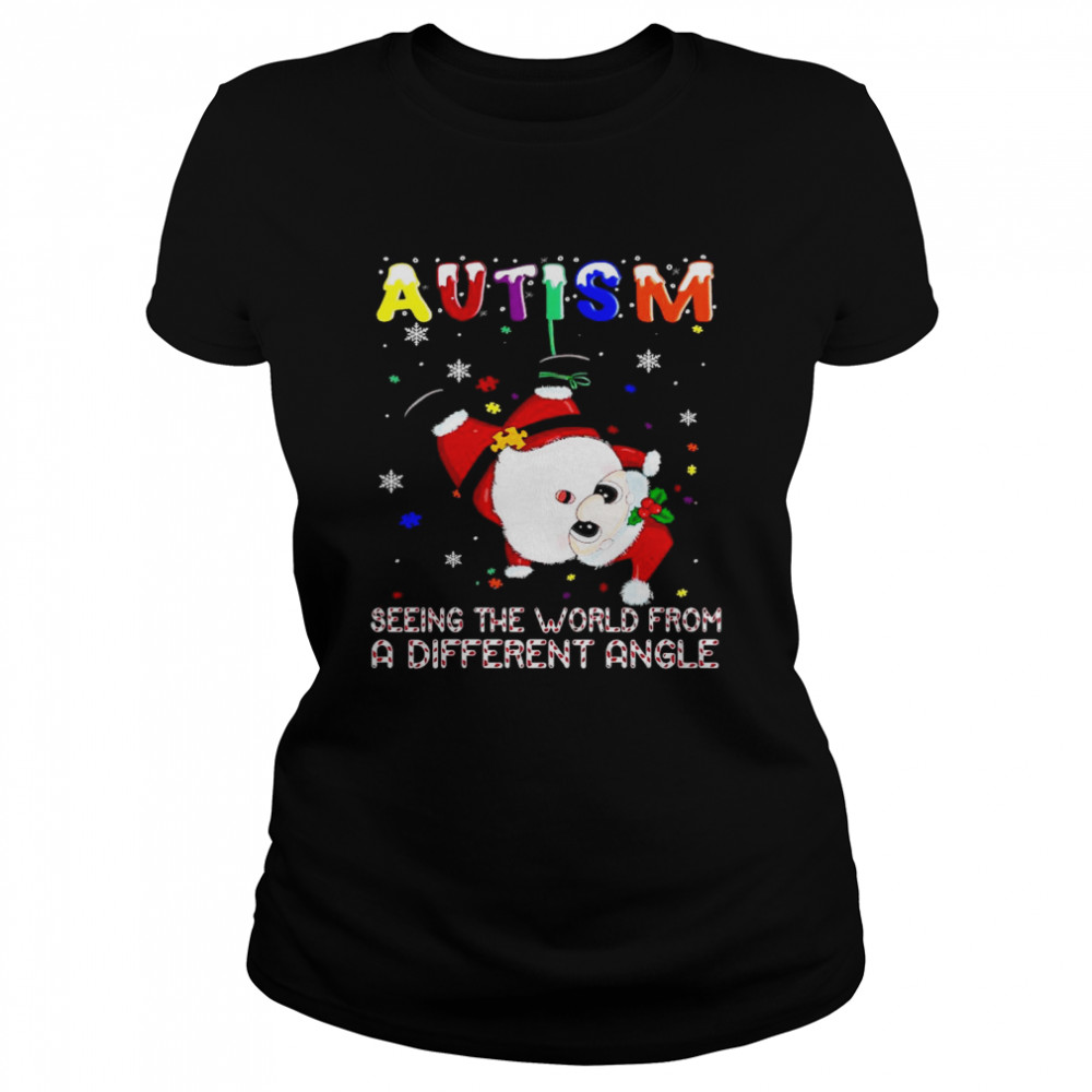 Santa Claus Autism Seeing The World From A Different Angle Christmas Shirt Classic Women'S T-Shirt