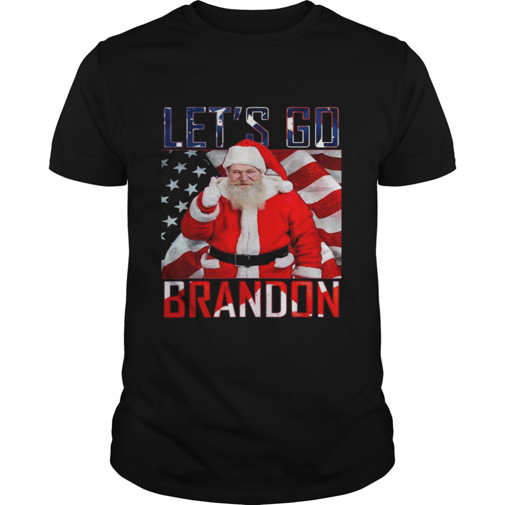 Santa Claus good let’s go brandon American flag Christmas shirt Classic Men's T-shirt