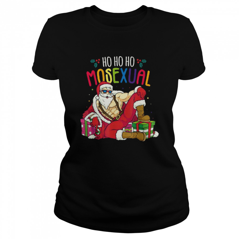 Santa Claus Ho Ho Ho Mosecual Christmas Shirt Classic Women'S T-Shirt