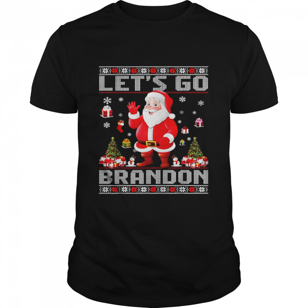 Santa Claus let’s go brandon anti Biden Ugly Christmas shirt Classic Men's T-shirt
