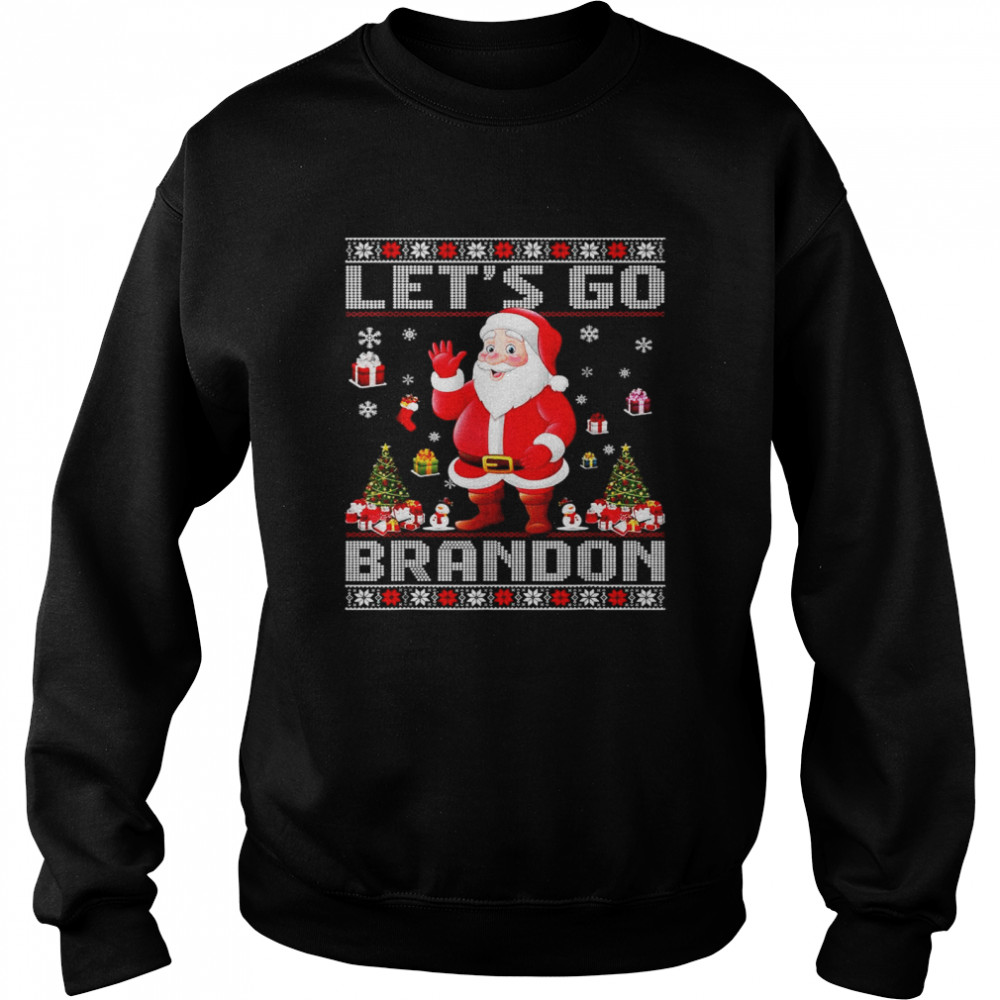 Santa Claus Let’s Go Brandon Anti Biden Ugly Christmas Shirt Unisex Sweatshirt