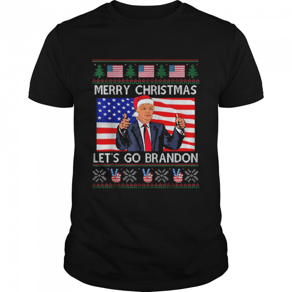 Santa Donald Trump Merry Christmas Let’s Go Brandon Ugly shirt Classic Men's T-shirt