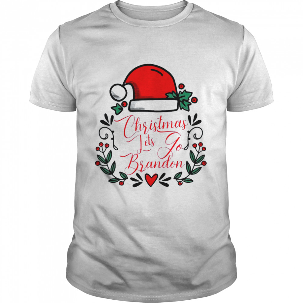 Santa hat Christmas let’s go brandon Christmas shirt Classic Men's T-shirt