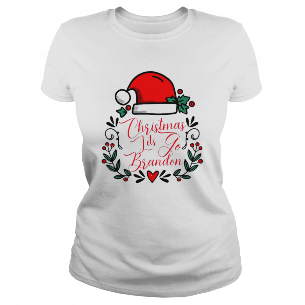 Santa Hat Christmas Let’s Go Brandon Christmas Shirt Classic Women'S T-Shirt