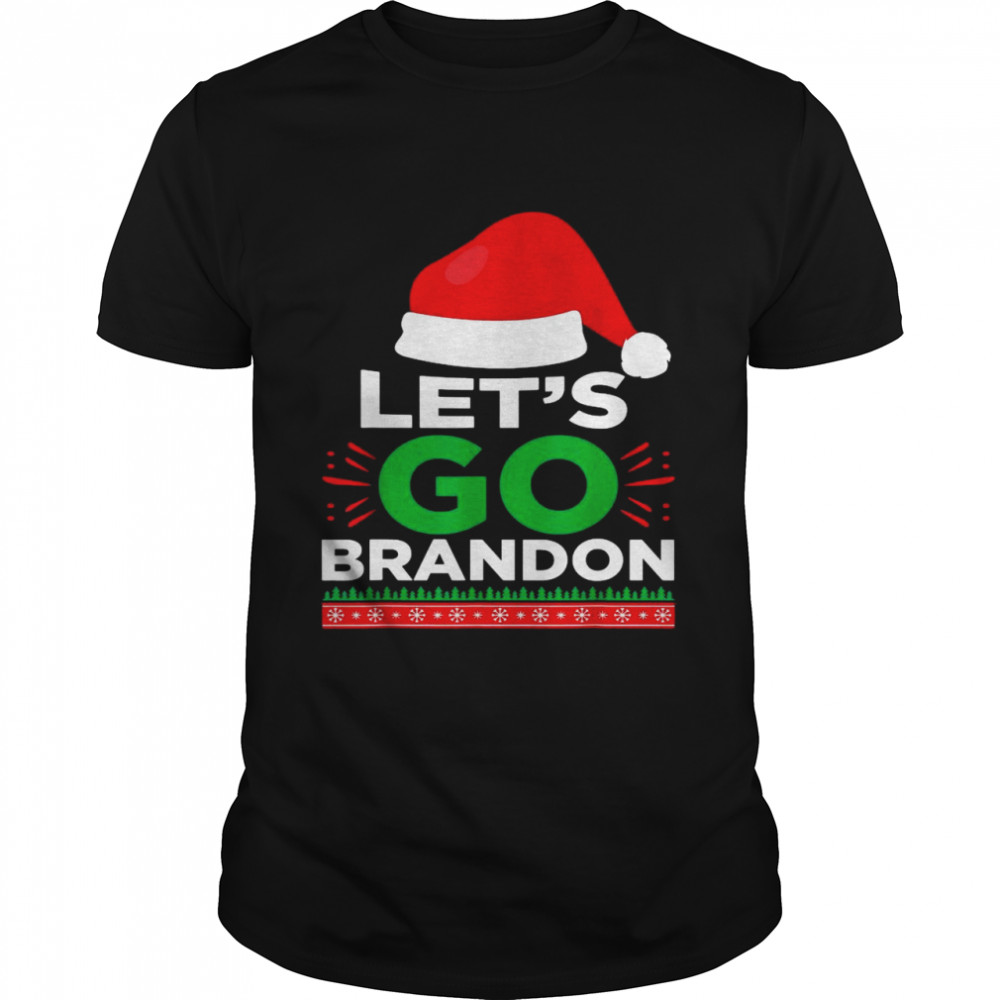 Santa Hat Xmas let’s go brandon Merry Christmas shirt Classic Men's T-shirt