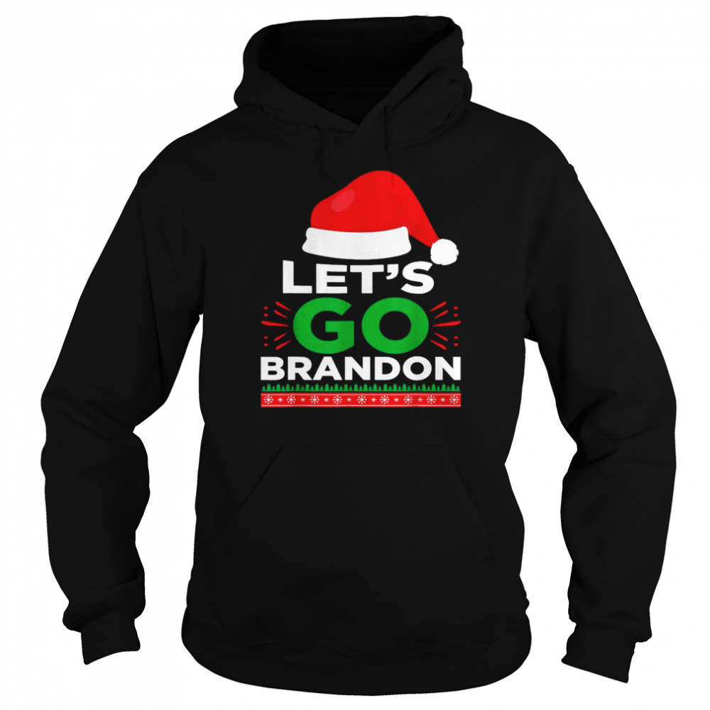 Santa Hat Xmas Lets Go Brandon Merry Christmas Shirt Unisex Hoodie