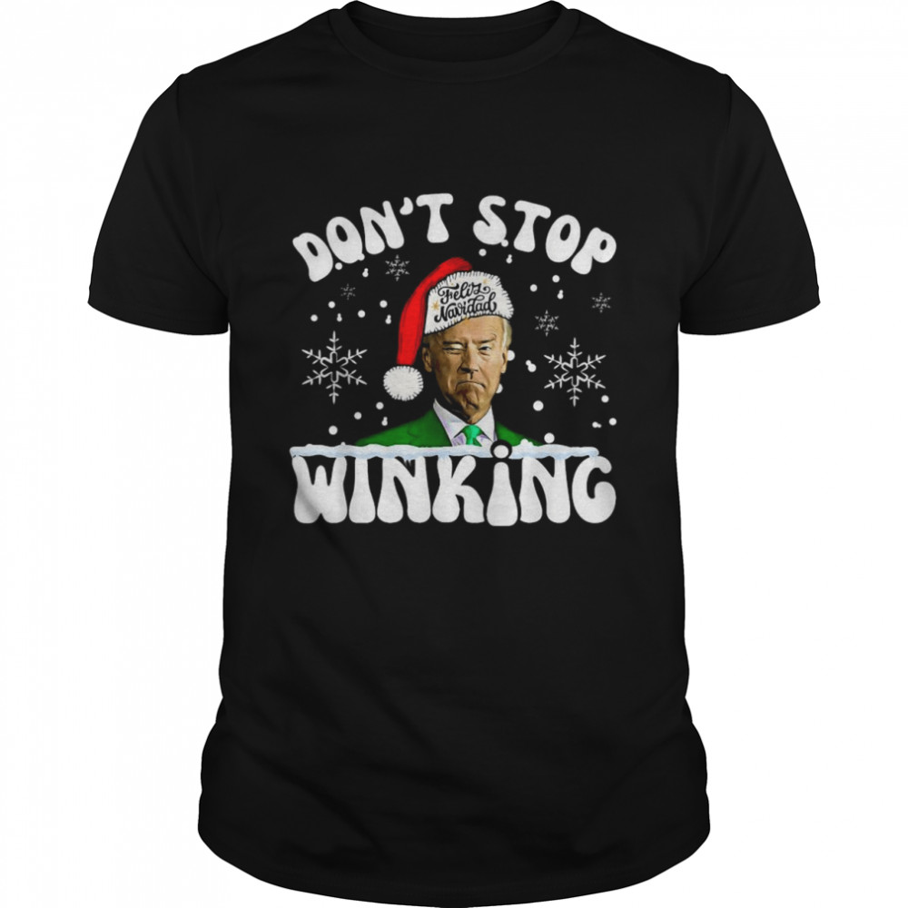 Santa Joe Biden feliz navidad don’t stop winking Christmas shirt Classic Men's T-shirt