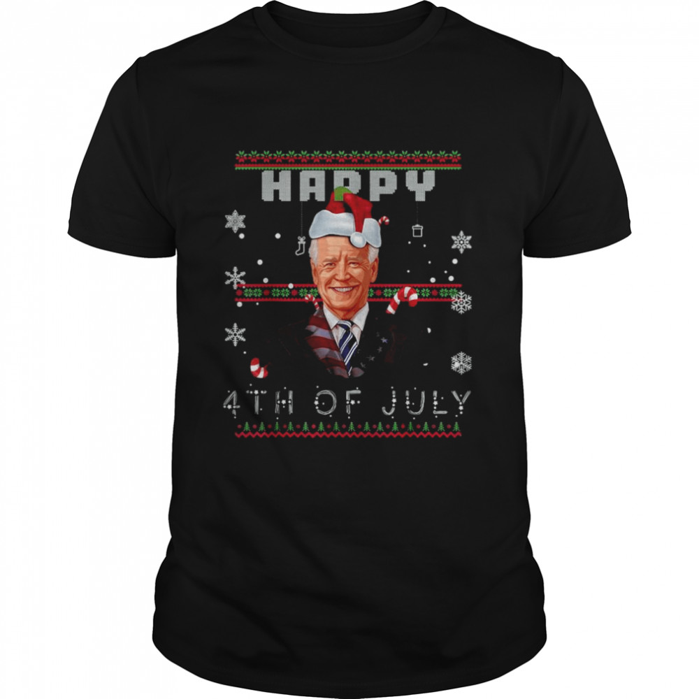 Santa Joe Biden happy 4th Of July Ugly Christmas shirt Classic Men's T-shirt
