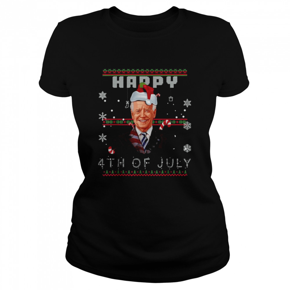 Santa Joe Biden Happy 4Th Of July Ugly Christmas Shirt Classic Women'S T-Shirt