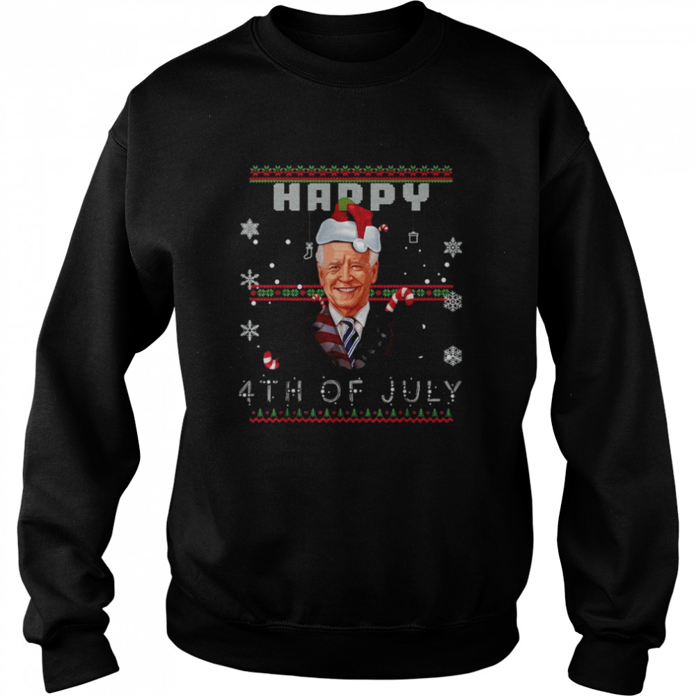 Santa Joe Biden Happy 4Th Of July Ugly Christmas Shirt Unisex Sweatshirt