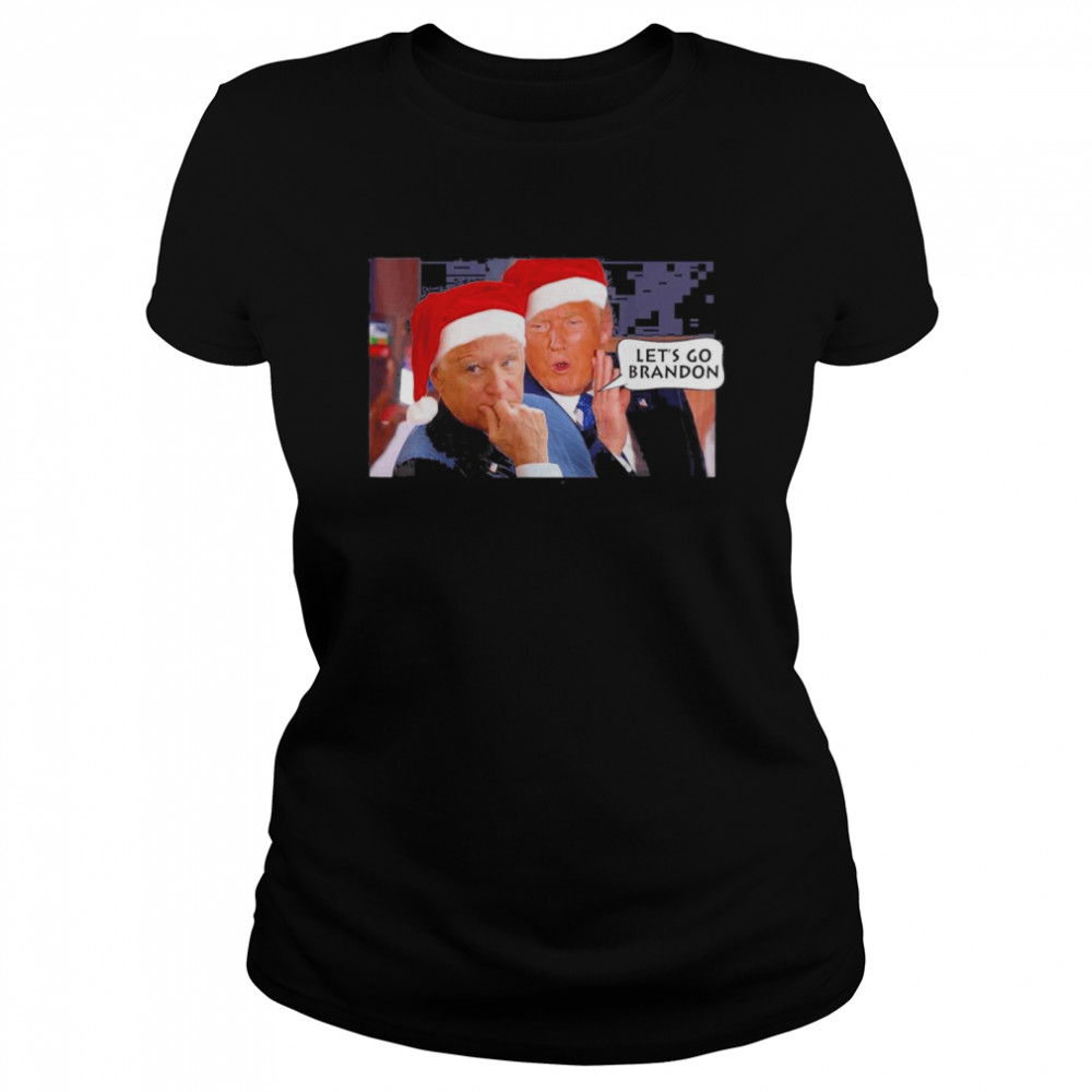 Santa Trump Said Lets Go Biden Brandon Anti Biden Christmas T Classic Womens T Shirt