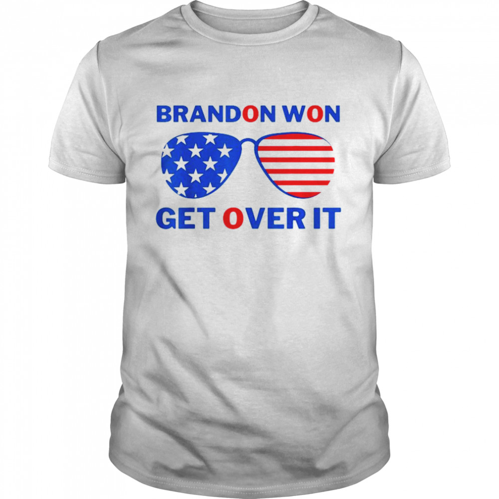 Sunglass brandon won get over it let’s go brandon American flag shirt Classic Men's T-shirt