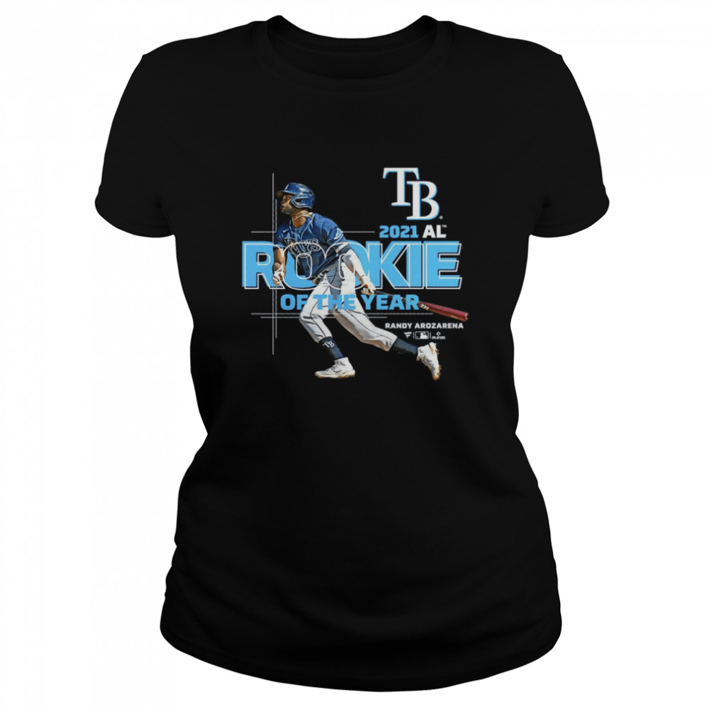 Tampa Bay Rays Randy Arozarena Fanatics Branded Navy 2021 Al Rookie Of The Year T- Classic Women'S T-Shirt