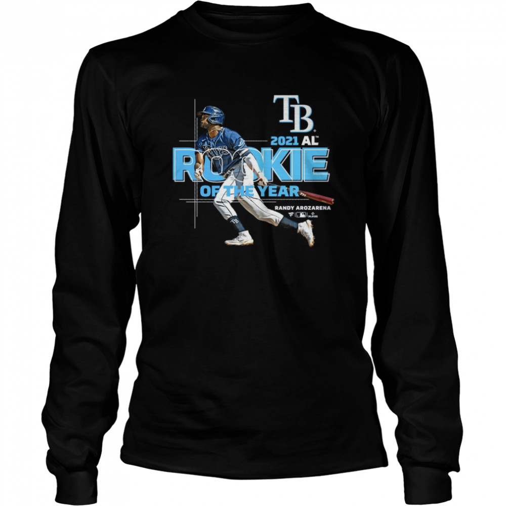 Tampa Bay Rays Randy Arozarena Fanatics Branded Navy 2021 Al Rookie Of The Year T- Long Sleeved T-Shirt